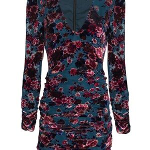 Ronny Kobo Collection Floral Velvet Dress